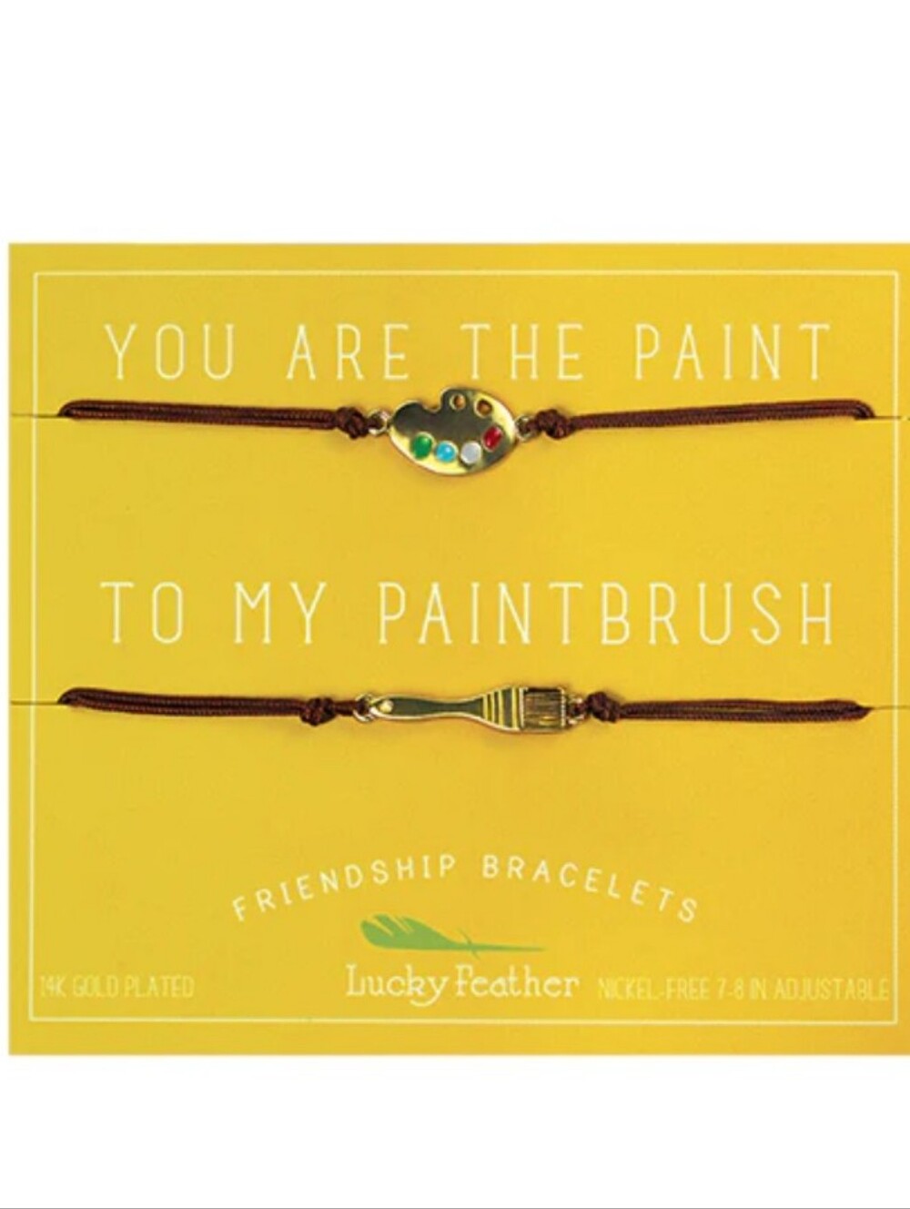 New 14K Gold Plated Friendship Paint To Paint Brush Bracelet